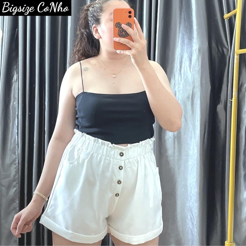 Quần đùi bigsize nữ lưng thun họa tiết nút, Quần short nữ big size QLT | BigBuy360 - bigbuy360.vn