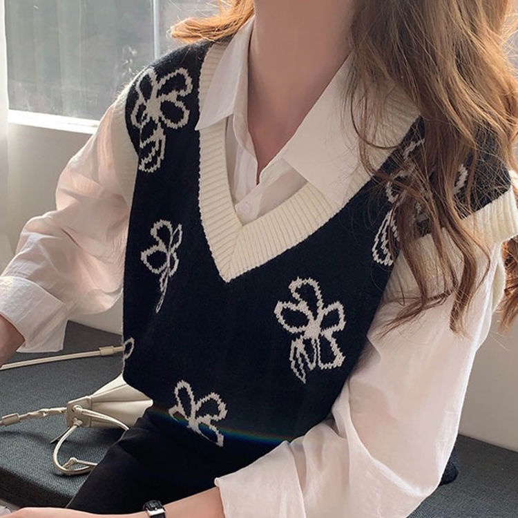 Áo Len Ghi Lê Cổ Chữ V Thời Trang Thu Đông Mới Cho Nữ 2021
