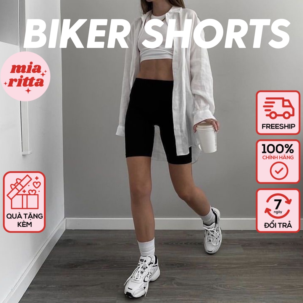 Quần biker short thun nữ legging đùi siêu co giãn chính hãng Mia Ritta Q368
