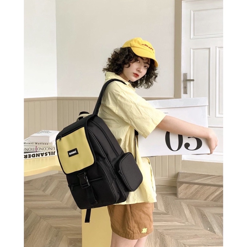 Balo Bama Project Backpack Chất Liệu Vải Canvas Cặp Bama Đi Học Đi Chơi Ulzzang Unisex Đựng Vừa Laptop 15 Inch