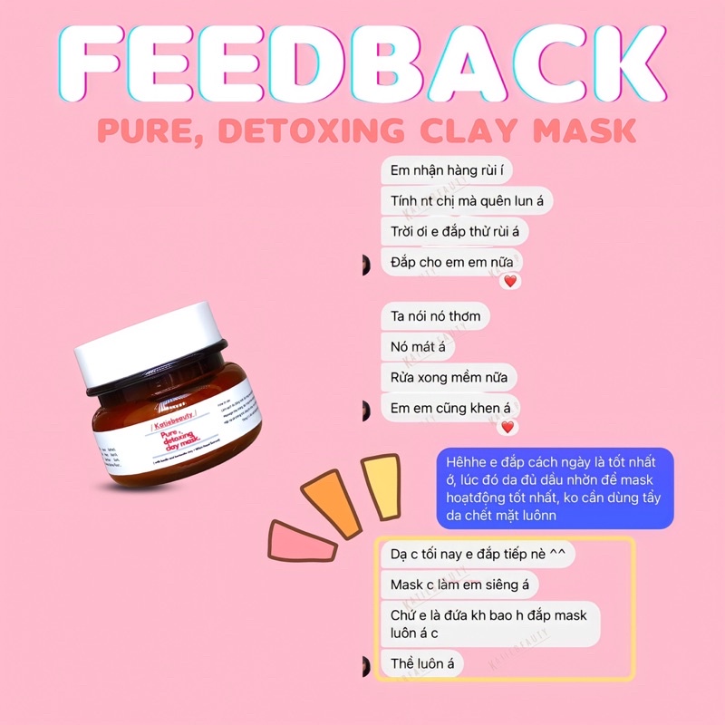 Mặt nạ đất sét trắng da, detoxing lỗ chân lông Pure, Detoxing Clay Mask 80g | KATIEBEAUTY
