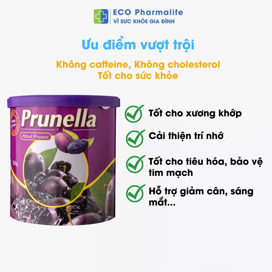 (hết hàng) Prunesco Chile vị ngọt tự nhiên, hỗ trợ tiêu hóa, mắt sáng, cải thiện trí nhớ 500g