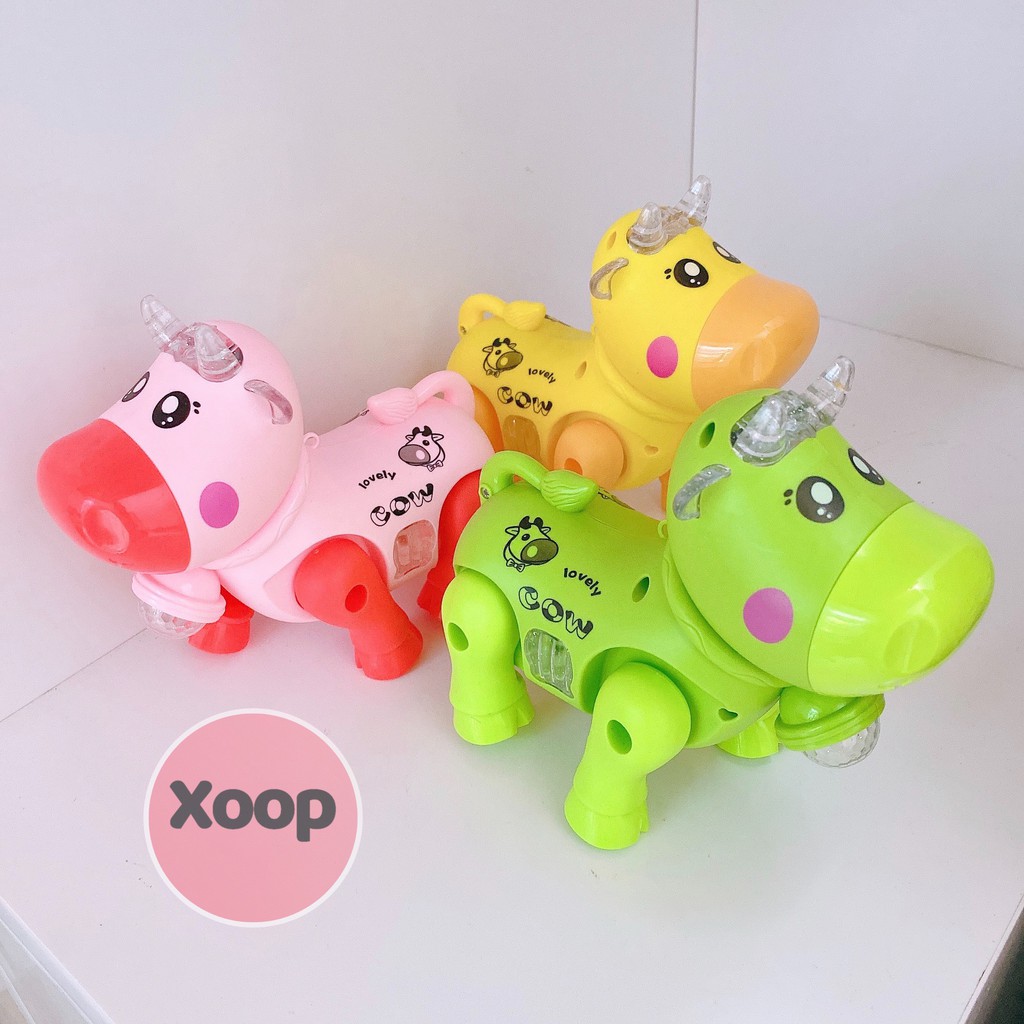 Free !!! ĐỒ CHƠI BÒ BIẾT ĐI CÓ PHÁT NHẠC CHẠY BẰNG PIN Cho Bé (SP001601 ) Yến Shop Kidss