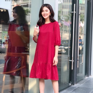 Đầm suông tay phồng nhẹ nhàng 2 size