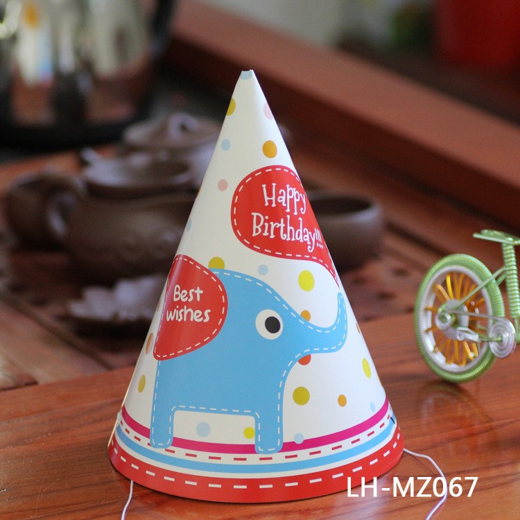 Set 5 Mũ sinh nhật in hoạt hình nghộ nghĩnh