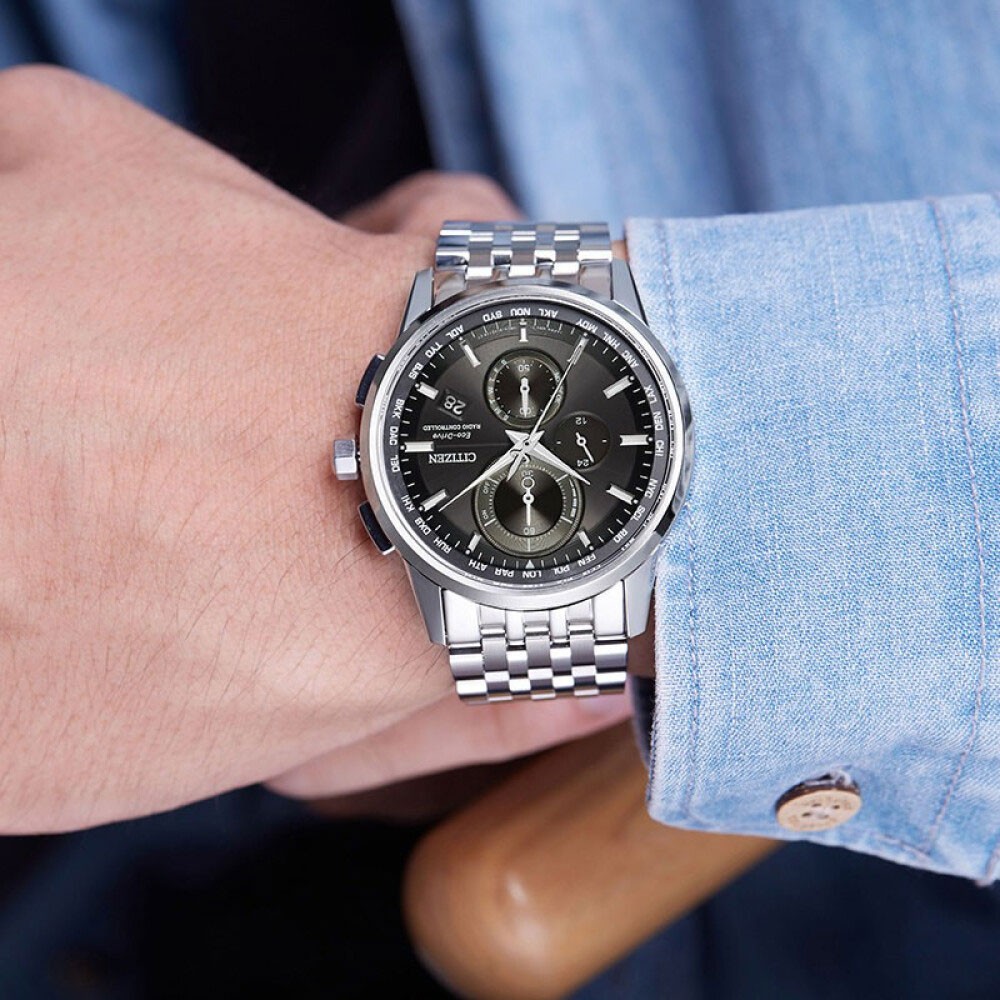 Đồng Hồ Nam Citizen Đa Chức Năng Dây Thép Không Gỉ AT8110-61E - Mặt Đen (Sapphire)
