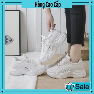 Giày thể thao nữ đế cao da đẹp S15 siêu hot , mới nhất 2020 (trắng, kem)