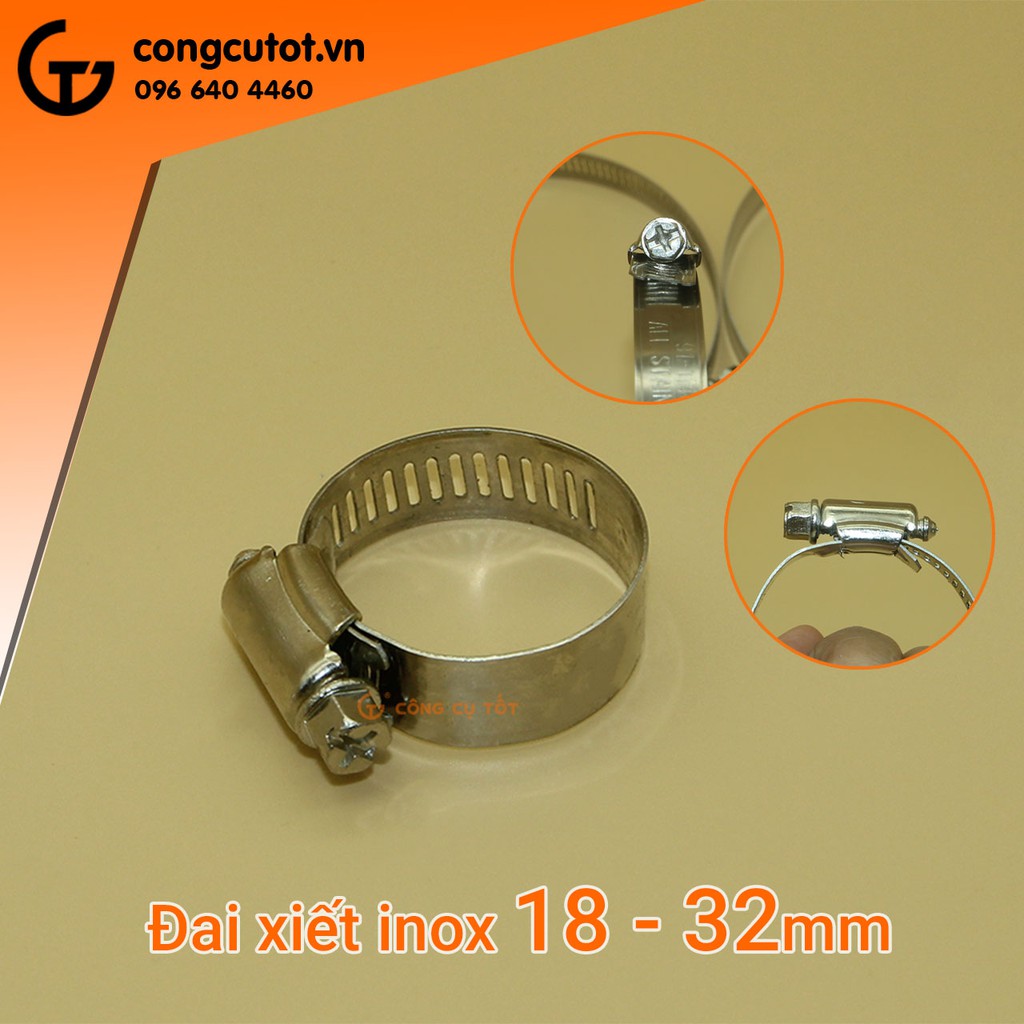 Đai xiết Inox 18-32mm