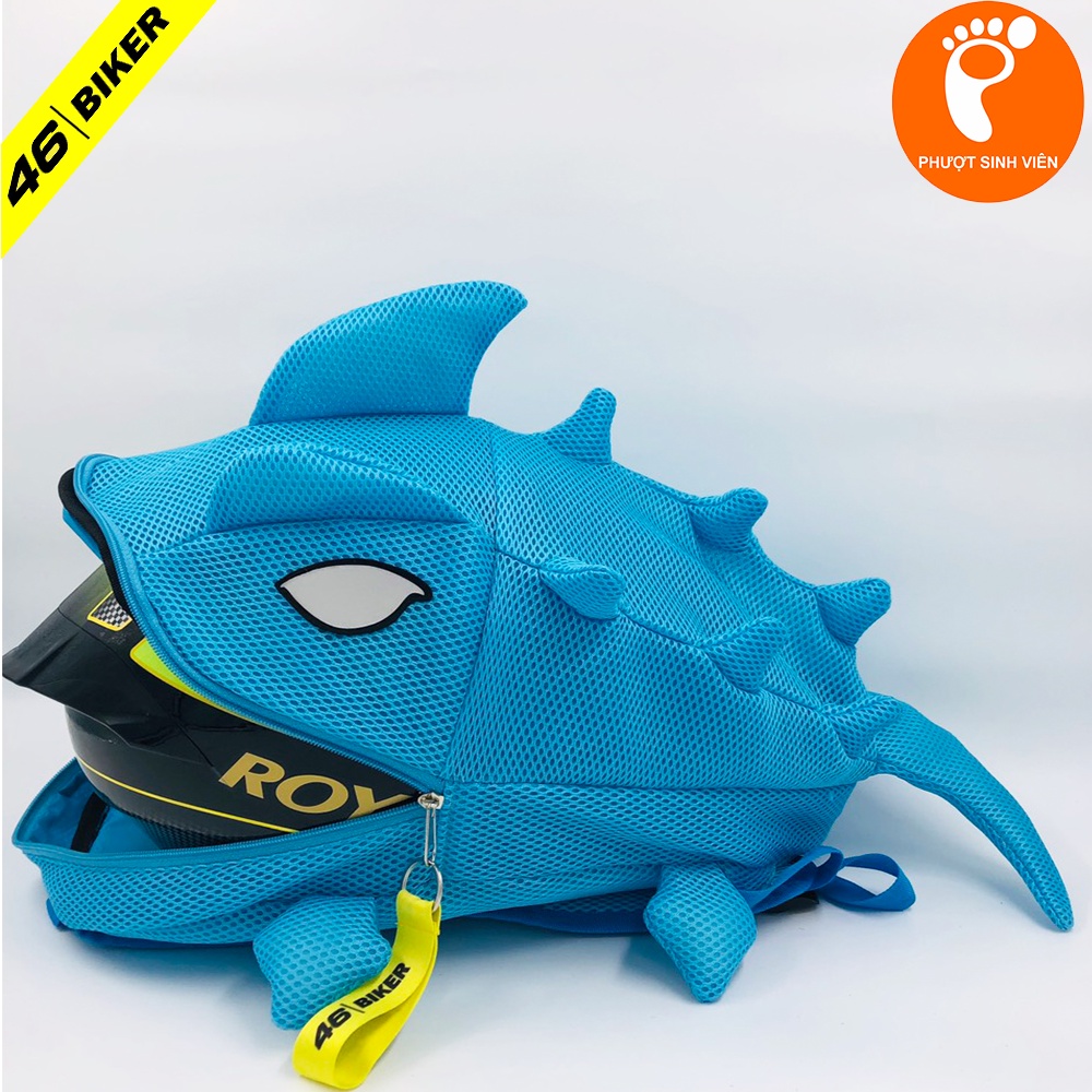 Balo Khủng Long Cute Màu Xanh Nước Biển Vải Lưới Đựng Sách Vở,Balo Đi Du Lịch...
