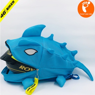 Balo Khủng Long Cute Màu Xanh Nước Biển Vải Lưới Đựng Sách Vở,Balo Đi Du Lịch...