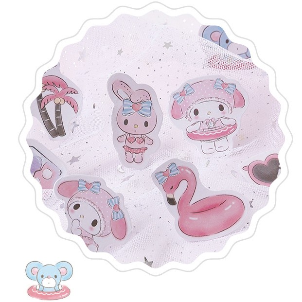 Hộp 45 miếng sticker mẫu thỏ hồng melody