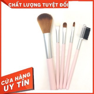 Bộ cọ 5 cây cá nhân UUYP vỏ trong suốt kute (Hồng)