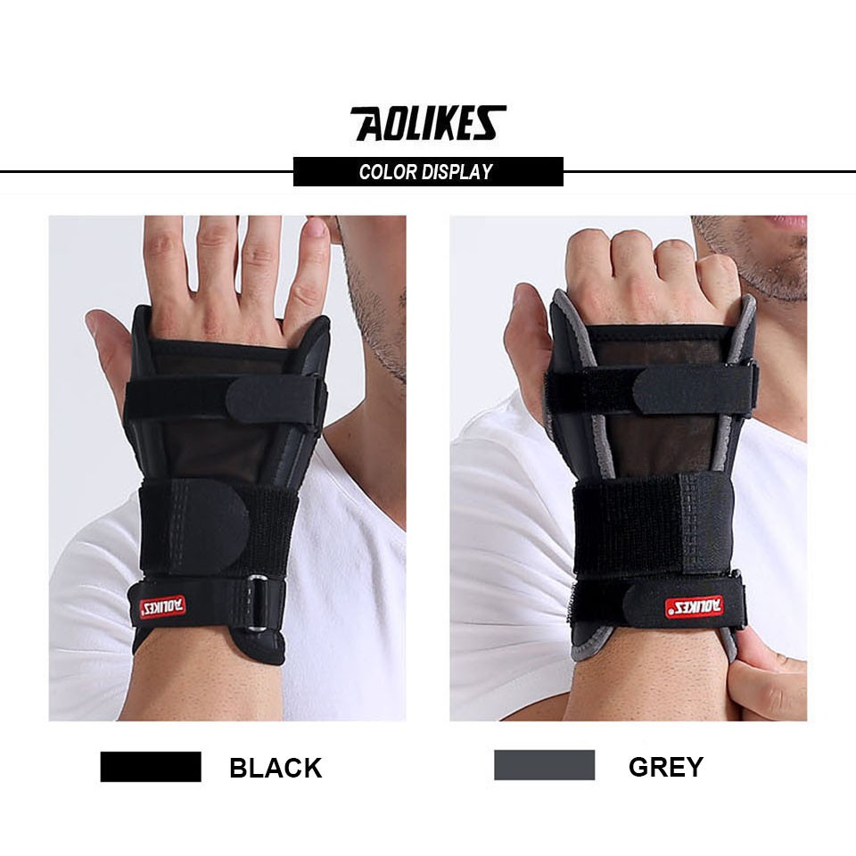 Nẹp cố định khớp cổ tay AOLIKES A-1680 cao cấp thoáng khí có thanh hợp kim nhôm chắc chắn metal plate support wrist