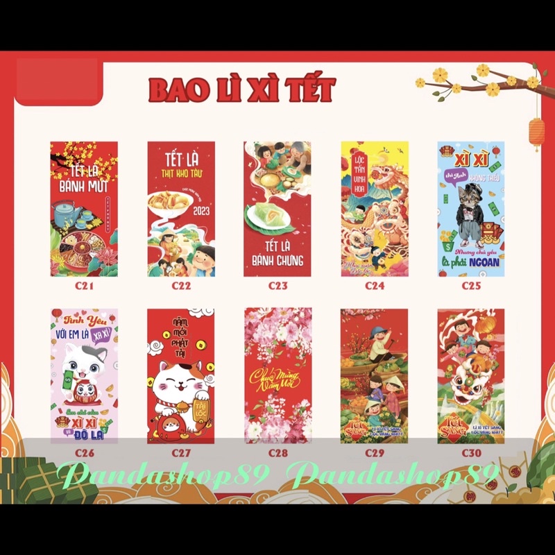 Lì xì 2023 (50 chiếc) - mẫu siêu mới-giá xưởng