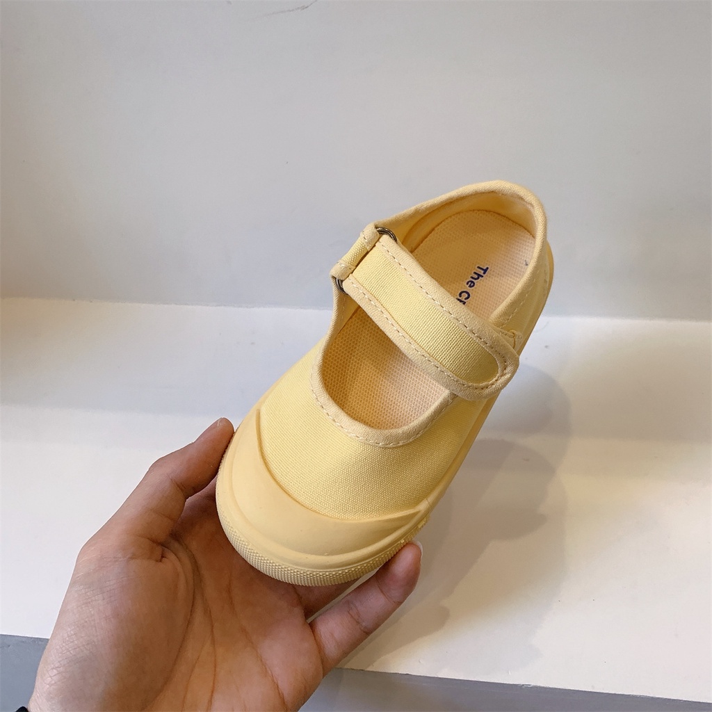 Giày Vải Canvas Miệng Nông Màu Sắc Ngọt Ngào Phong Cách Hàn Quốc Thời Trang Xuân Thu Cho Bé Mẫu Giáo Pine042