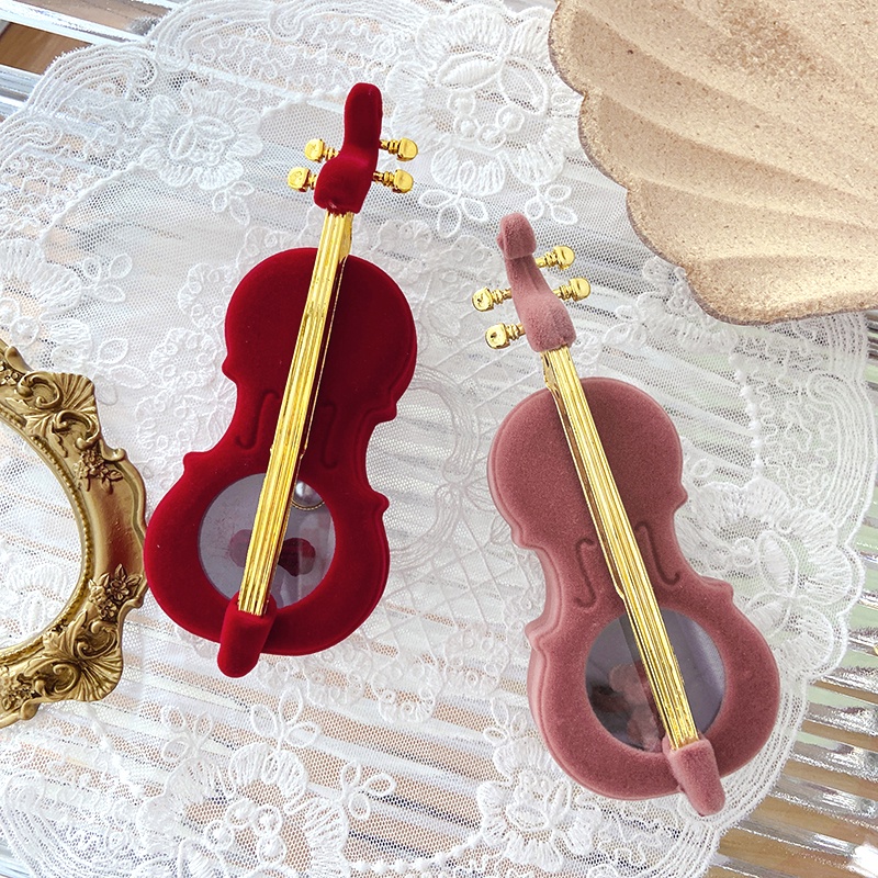 Hộp Đựng Trang Sức Hình Đàn Violin Làm Đạo Cụ Chụp Ảnh Sáng Tạo