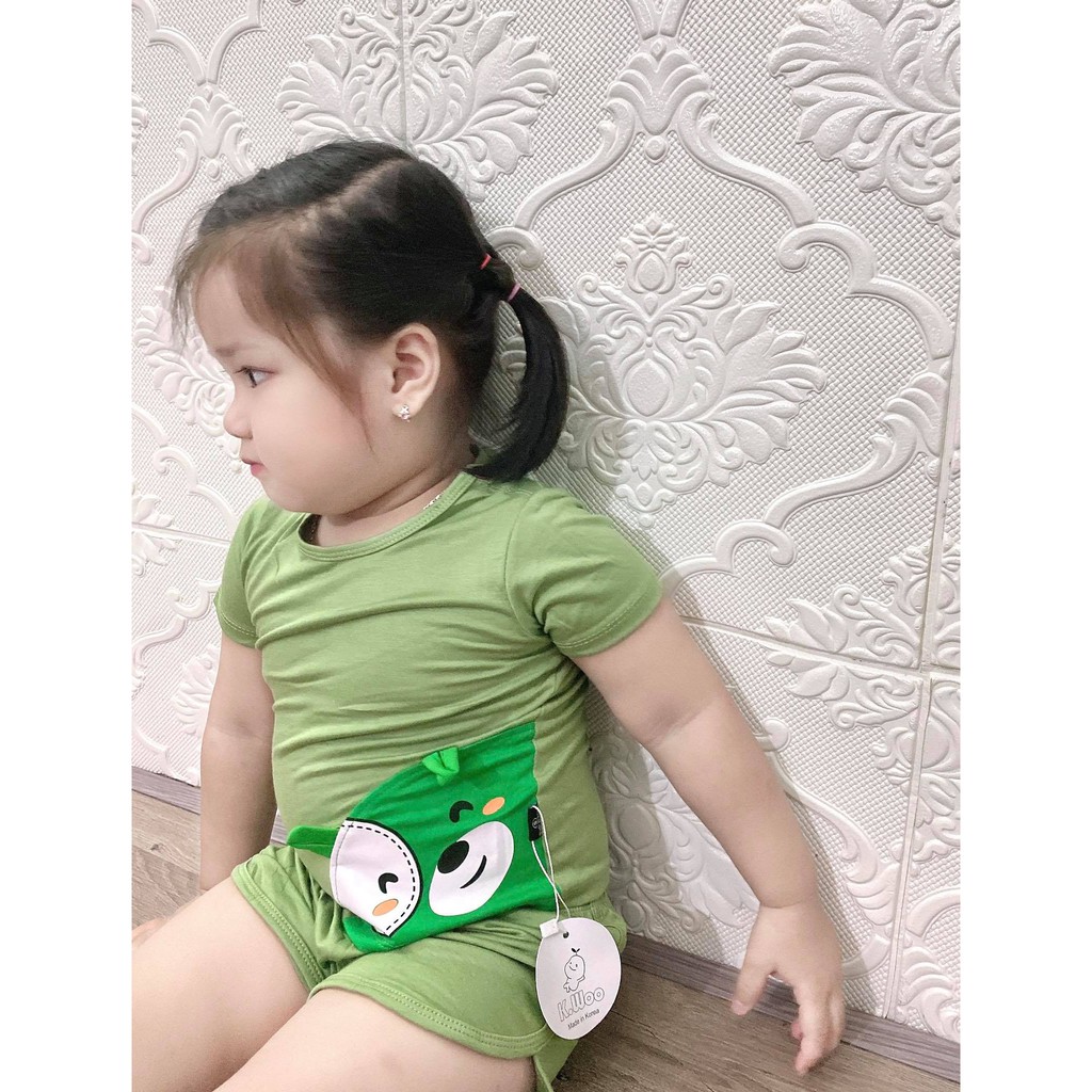 |FAMARAL2 giảm 10k cho đơn 50k|Bộ Cộc Tay Thun Lạnh Cho Bé Phiên Bản Mặt Cún 5 Màu Xinh Xắn (QATE306)