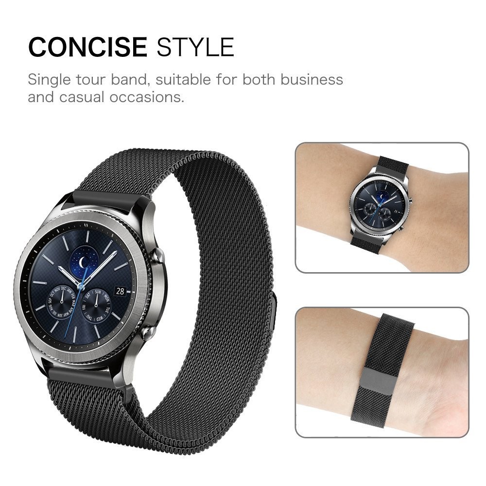 Dây đeo đồng hồ thay thế cho Samsung Gear S2 Classic S3 18mm 20mm 22mm 24mm