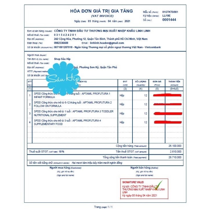 Sữa Aptamil Profutura 1,2,3,4 hộp 900gr