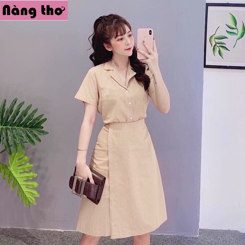 Đầm váy công sở, chân váy đắp tà nhiều màu  - Nàng Thơ's Shop
