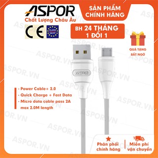 Dây cáp sạc aspor usb- micro 2.1a dài 2m ac-01plus