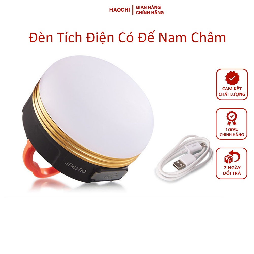 Đèn led tích điện haochi đèn treo lều cắm trại nhỏ gọn có sạc usb
