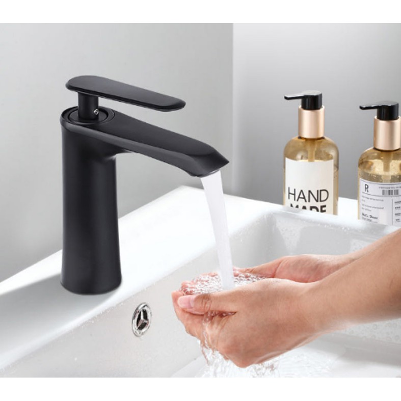 Vòi lavabo nóng lạnh cao cấp màu đen - inox 304 MS5 | BigBuy360 - bigbuy360.vn