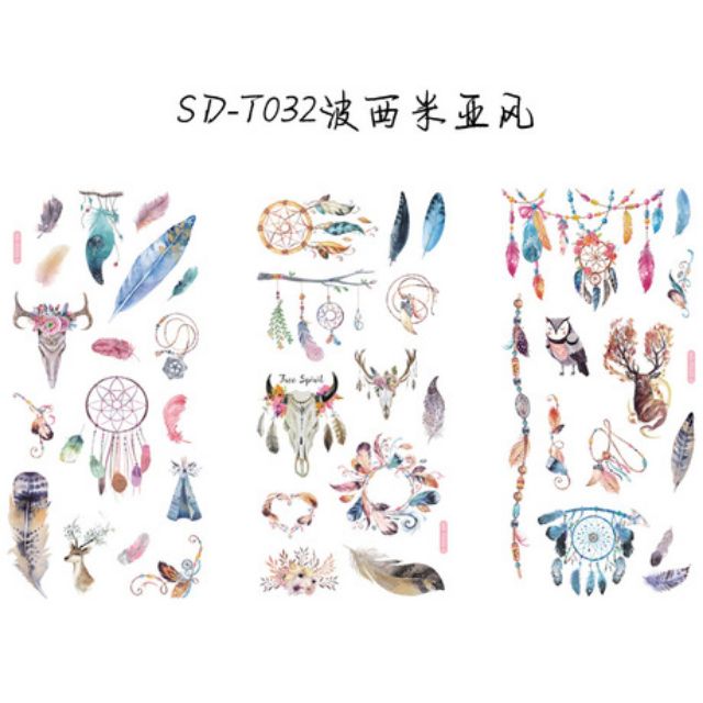 SET 3 TẤM WASHI STICKER 10*20cm WT03