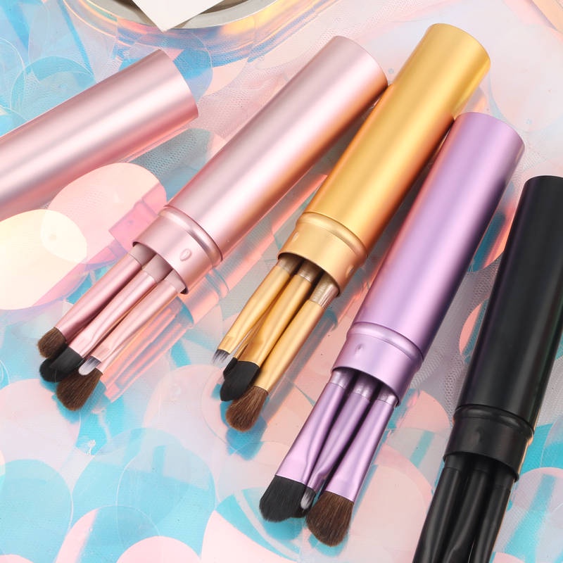 5 Bàn chải trang điểm Bàn chải phấn mắt Bộ bàn chải maxi Tube Nhôm cầm tay đầy đủ các công cụ trang điểm không mất tó | BigBuy360 - bigbuy360.vn