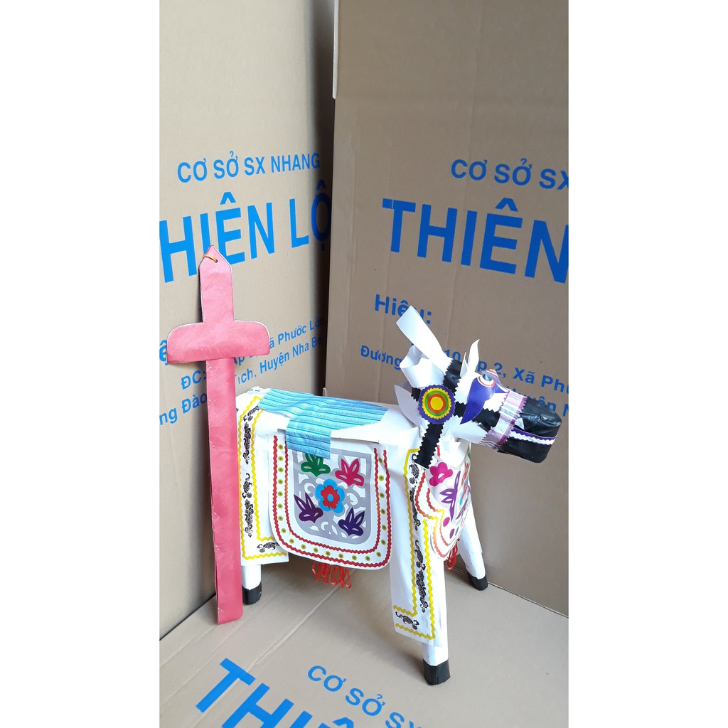 Combo Ngựa Giấy Bóng và Kiếm - Hàng Mã Thiên Lộc