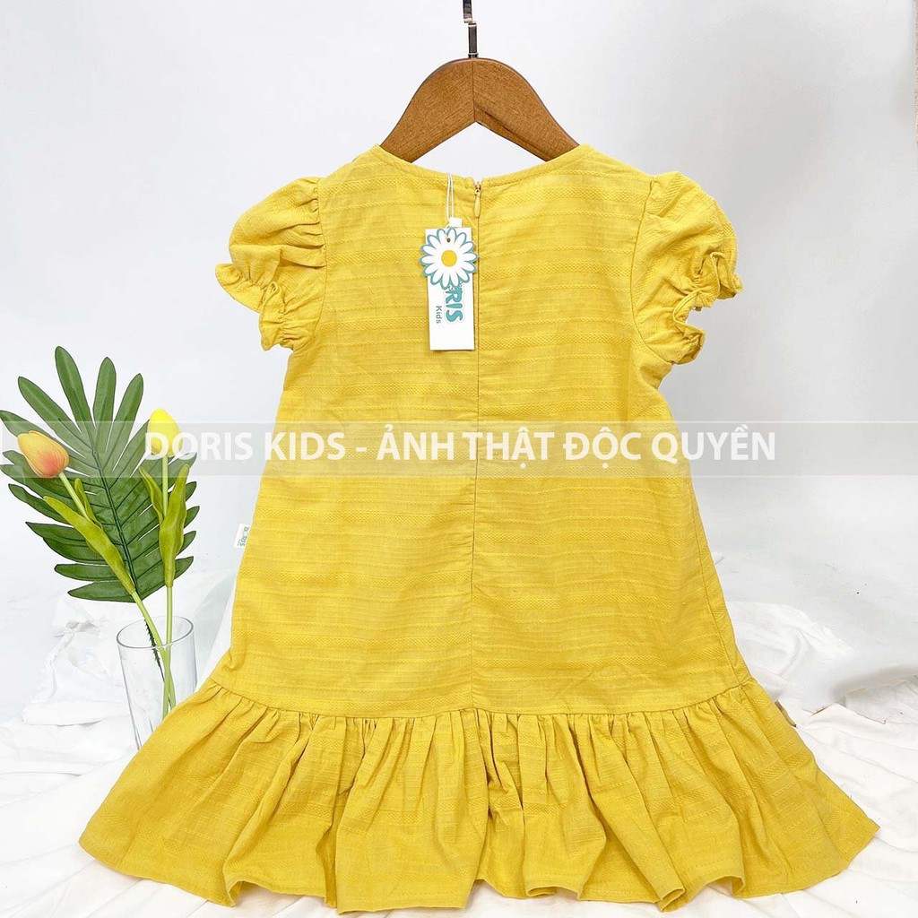 Váy Bé Gái Chất Đũi Thêu Cao Cấp Phối Ren Dễ Thương Doris Kids.