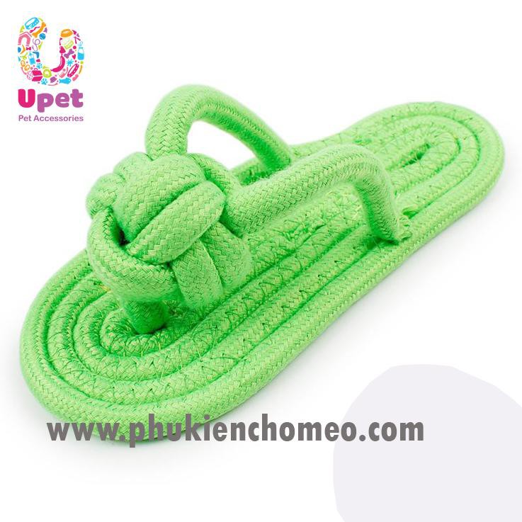Đồ chơi hình chiếc dép bằng thừng chắc chắn cho chó tập cắn, bớt ngứa răng và tăng động ( màu ngẫu nhiên )