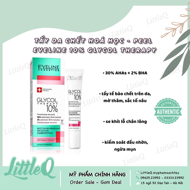 TẨY DA CHẾT HOÁ HỌC EVELINE 10% GLYCOL CHO DA LÁNG MỊN, ĐỀU MÀU