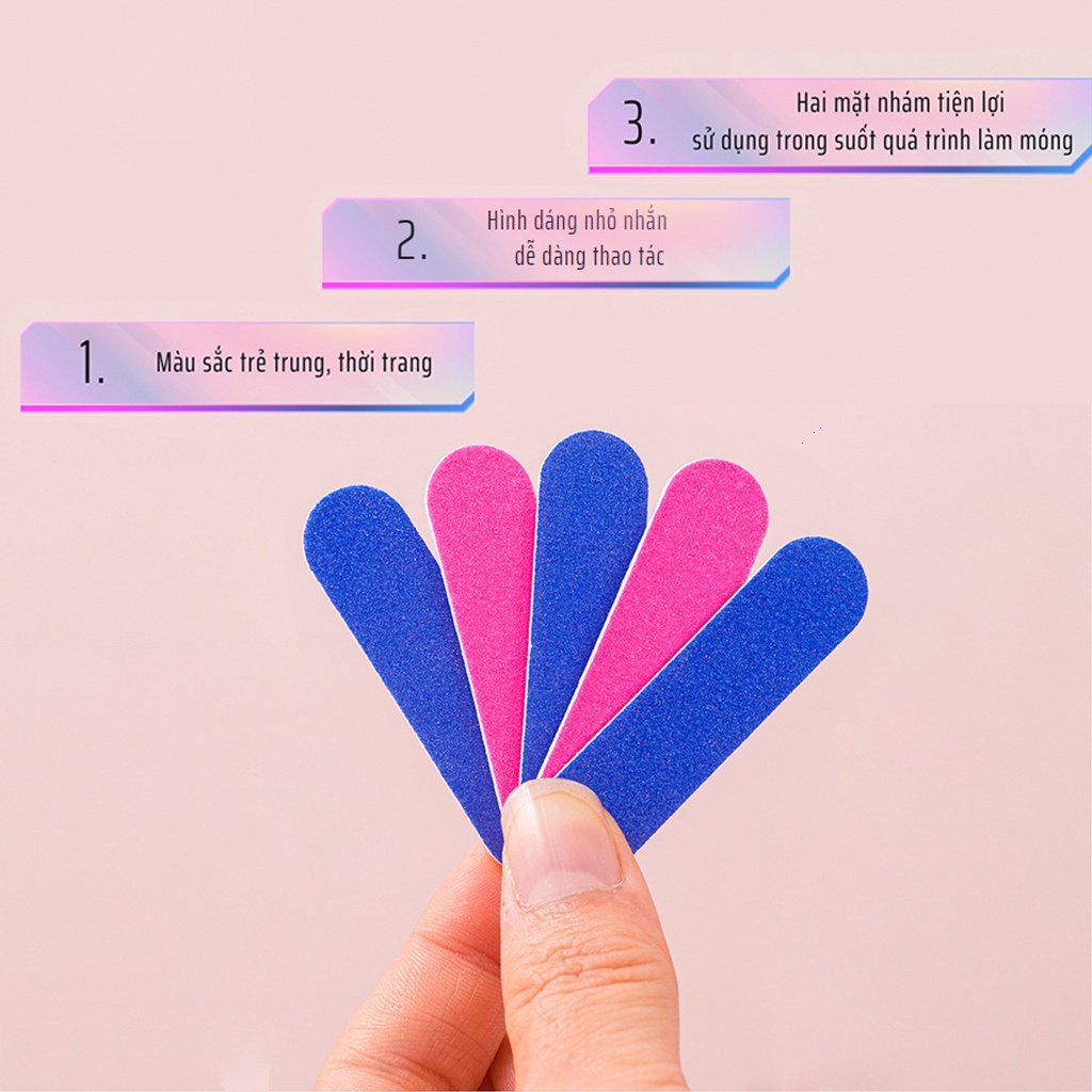Dũa móng tay mini, dũa móng mini hai mặt nail Jeliva Chính Hãng