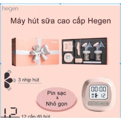 Máy hút sữa điện đôi cao cấp Hegen CHÍNH HÃNG cho mẹ - BH 12 THÁNG