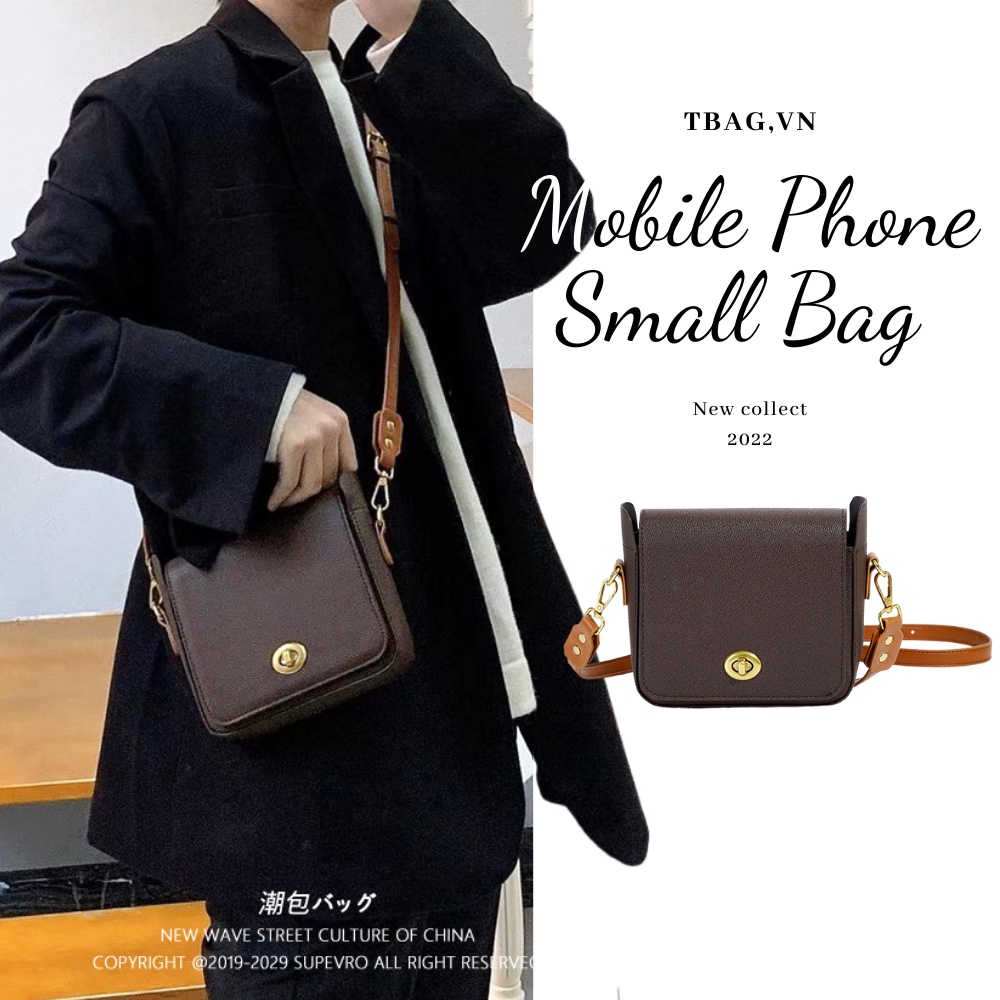 Túi da nam mobile phone small bag