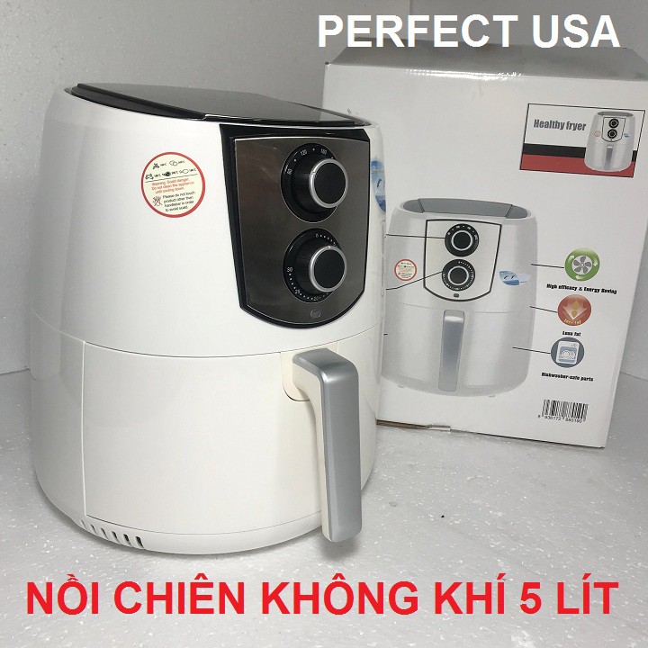 NỒI CHIÊN 5L PERFECT USA TẶNG BỘ 5 NỒI TRÁNG MEN VÀ BẾP ĐIỆN ĐƠN