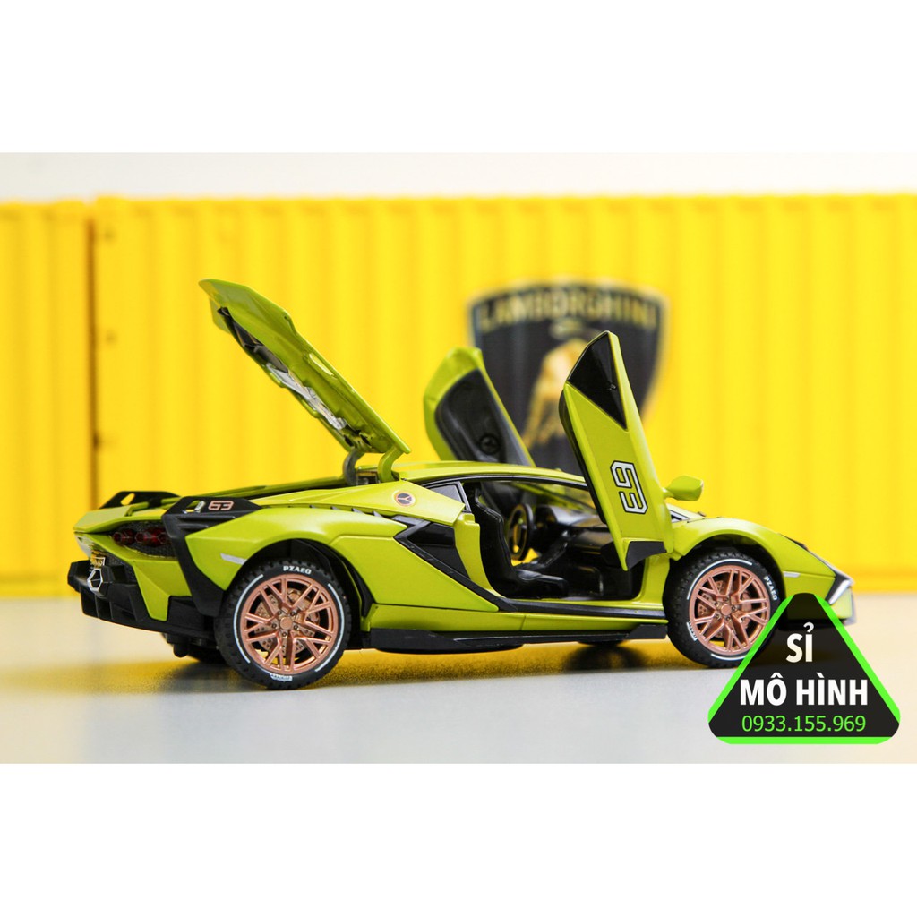 [ Sỉ Mô Hình ] Xe mô hình siêu xe Lambo Sian 1:32 Xanh