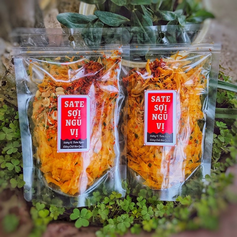Bánh Tráng Sate Sợi ngũ vị túi Zip 150g thơm ngon tròn vị- Thèm Gì Cũng Có