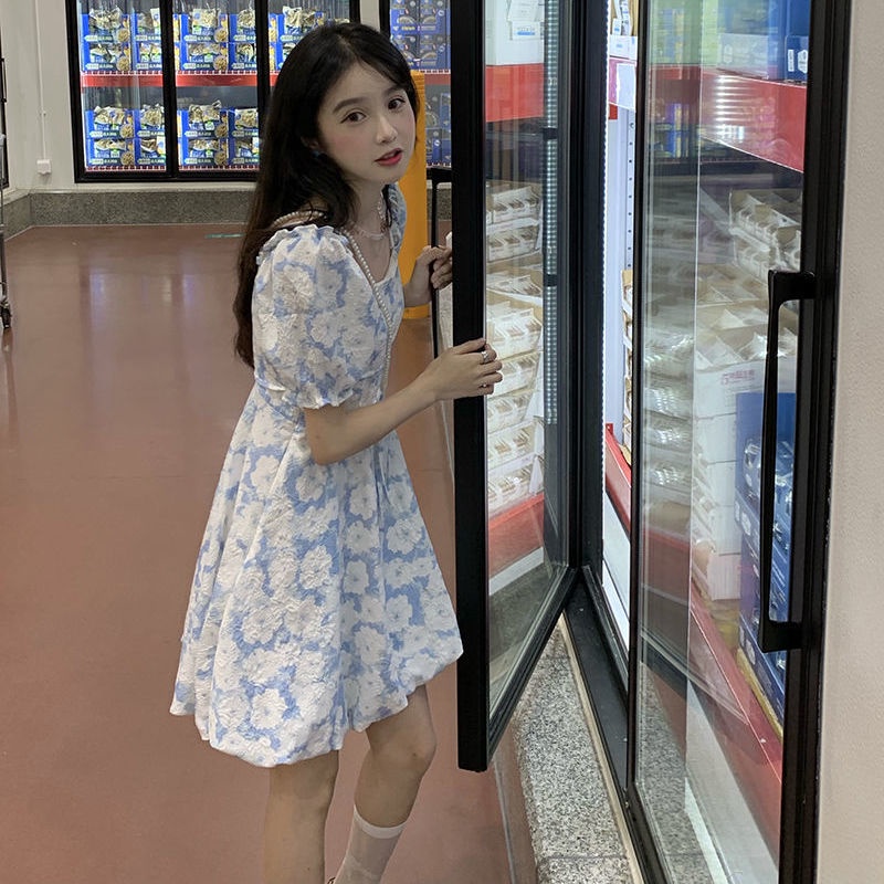 Đầm Hoa Tay Phồng Thời Trang Hè Mới Đáng Yêu Dành Cho Nữ 2022