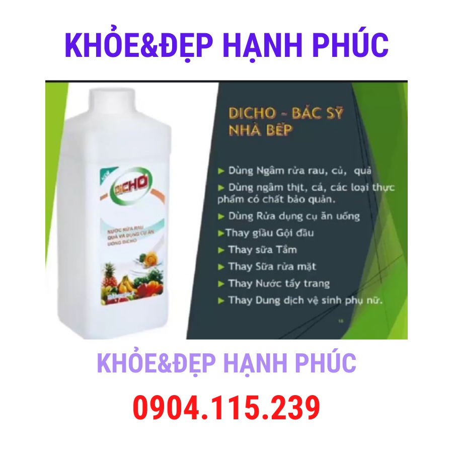 Nước rửa rau quả và dụng cụ ăn uống DiCHO Thiên sư – 1000 ml/chai
