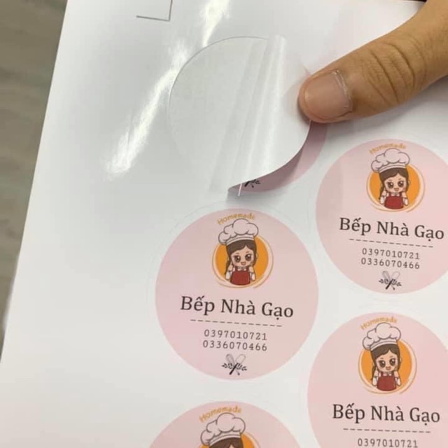 [Đơn A Trung] Sticker Dán Ly Trà Sữa In tem theo Yêu Cầu Đủ Kích Thước