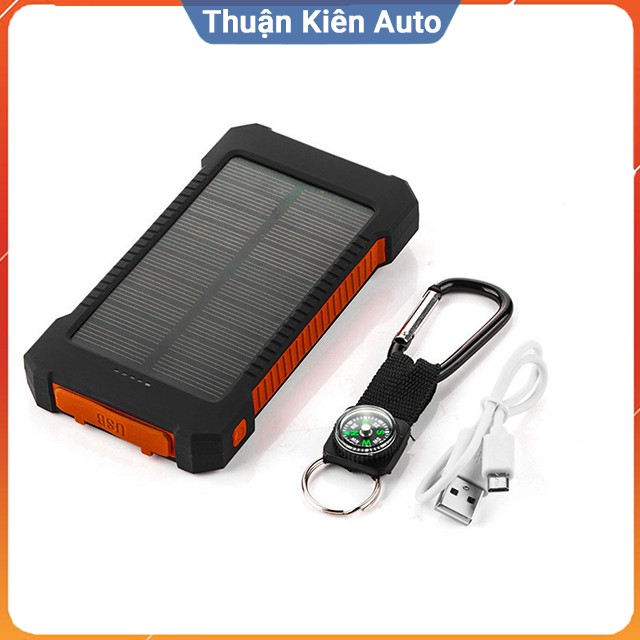 Sạc Dự Phòng Năng Lượng Mặt Trời 🧡FREESHIP🧡 Cục Sạc Đa Năng Tích Hợp Đèn Pin La Bàn Trang Bị 2 Cổng USB 20.000mAh