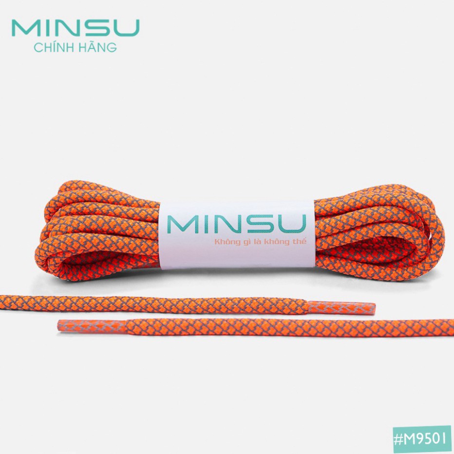Dây Giày Phản Quang Tròn Chính Hãng MINSU Cao Cấp M9501, Dây Giày Thể Thao Shoelaces Bản Tròn Cho yz