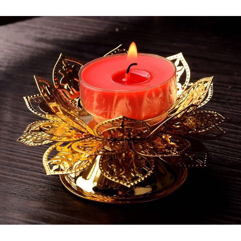 Đế Nến Hoa Sen 1 Ngọn Hợp Kim 1.5"