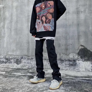 Quần Baggy Jean Đính Nút