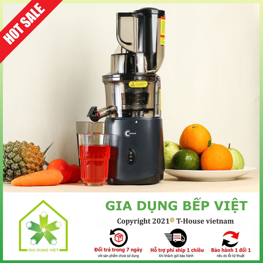 Máy ép chậm cao cấp GeSun G500. máy ép trái cây hoa quả rau củ không mất đi giá trị dinh dưỡng, bảo hành 24 tháng