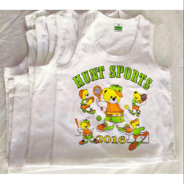 Áo sơ sinh ba lỗ màu trắng in hình Bossini cho bé từ sơ sinh đến 17kg