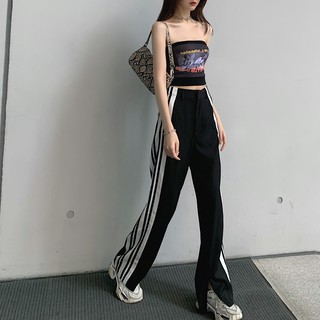 (Hàng Quảng Châu) Quần dài ống suông viền sọc thể thao ulzzang style (TB)