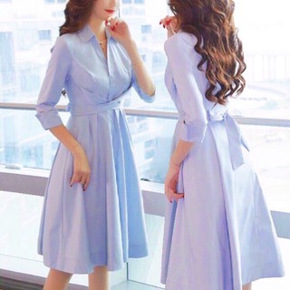 Đầm Váy Xanh Cột Chéo Eo (kèm hình thật)